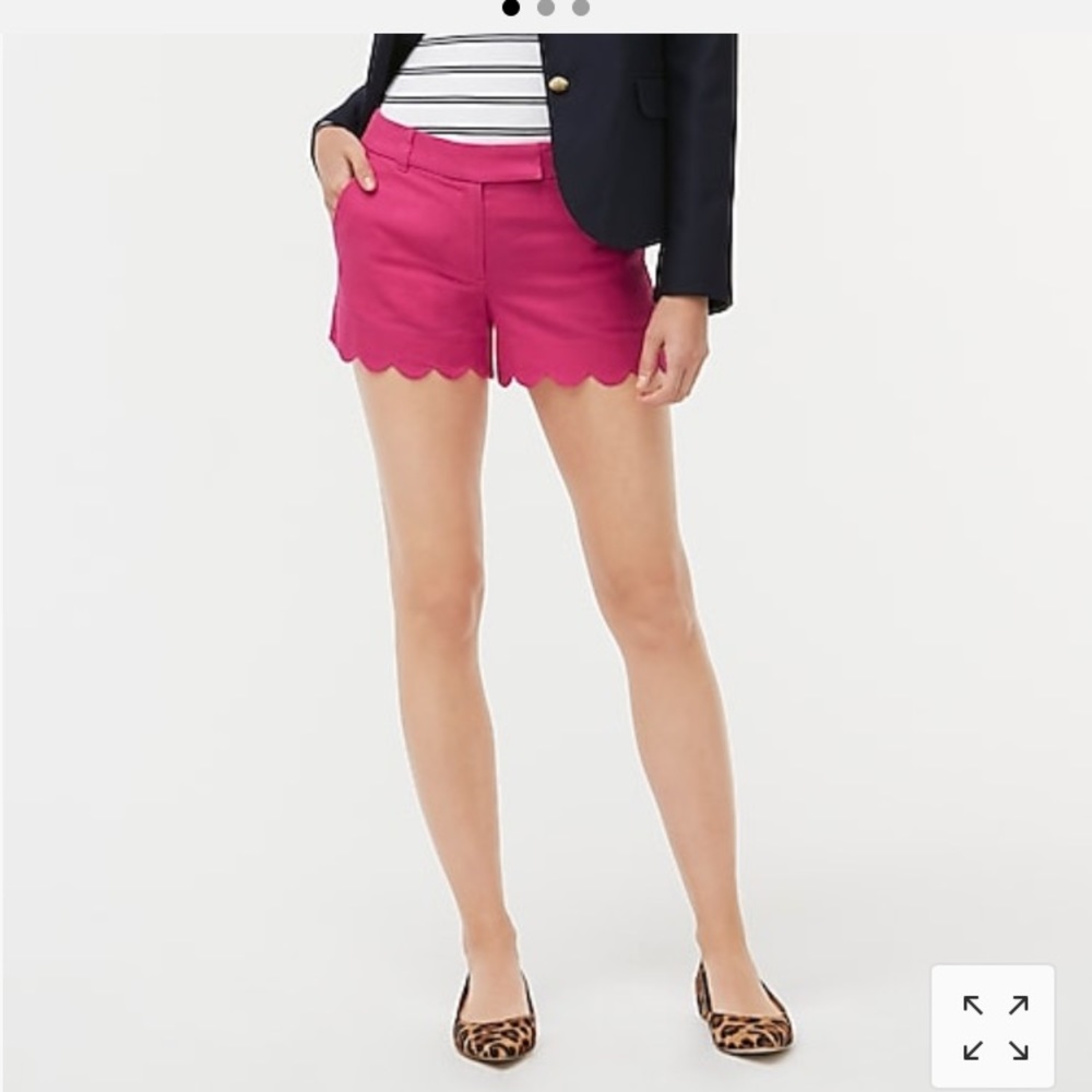 Jcrew scalloped shorts hot pink